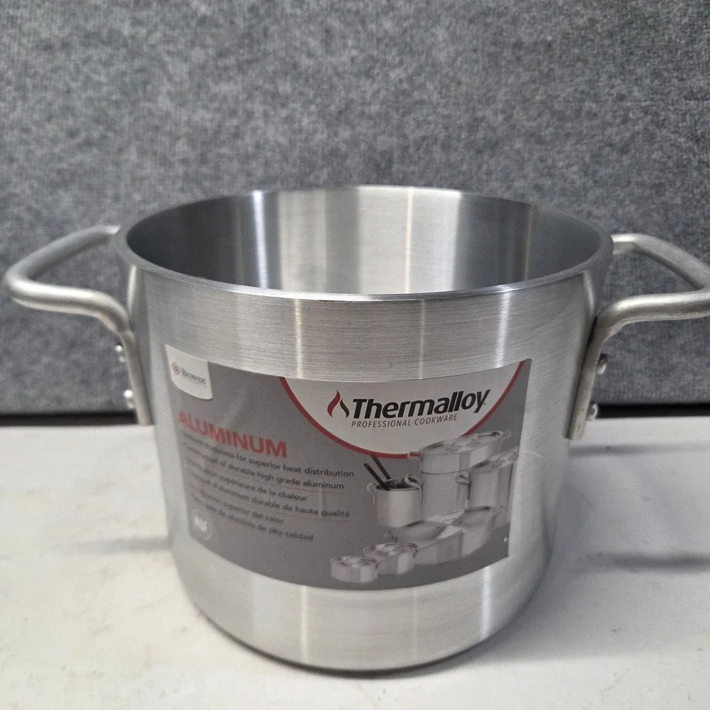 Browne Thermalloy 8 QT Aluminum Stock Pot Professional Cookware 58 12108 NSF